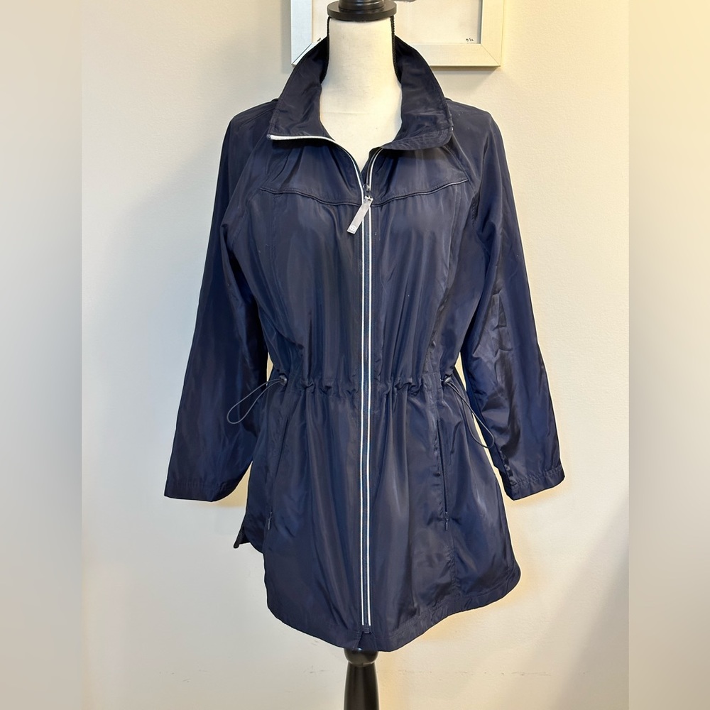 Talbots Navy Utility Jacket with Contrast Zipper